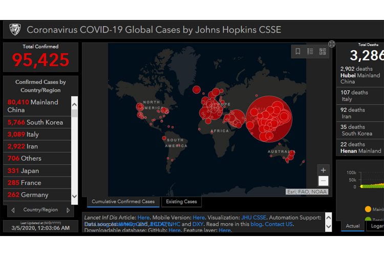 Mapa coronavirus falso