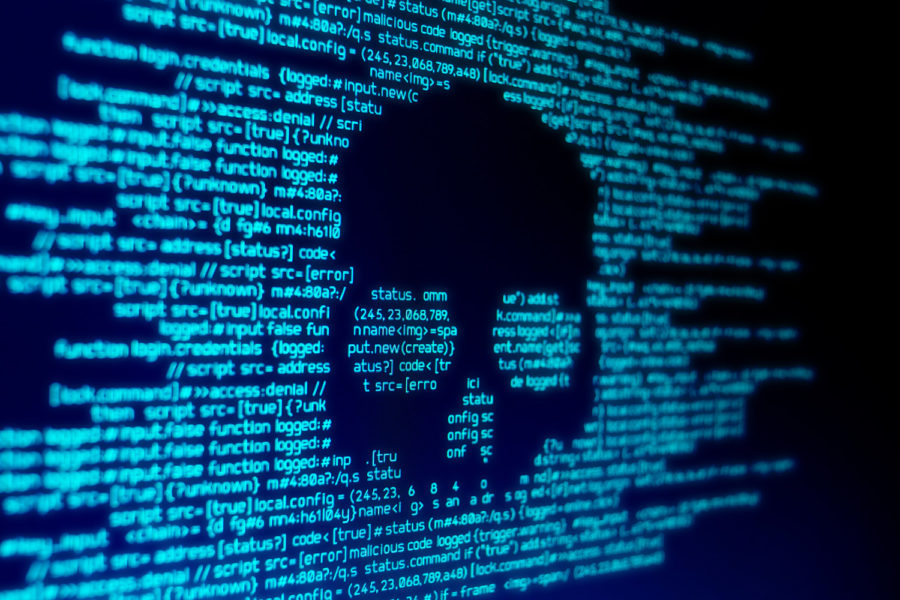 Calavera sobre código web