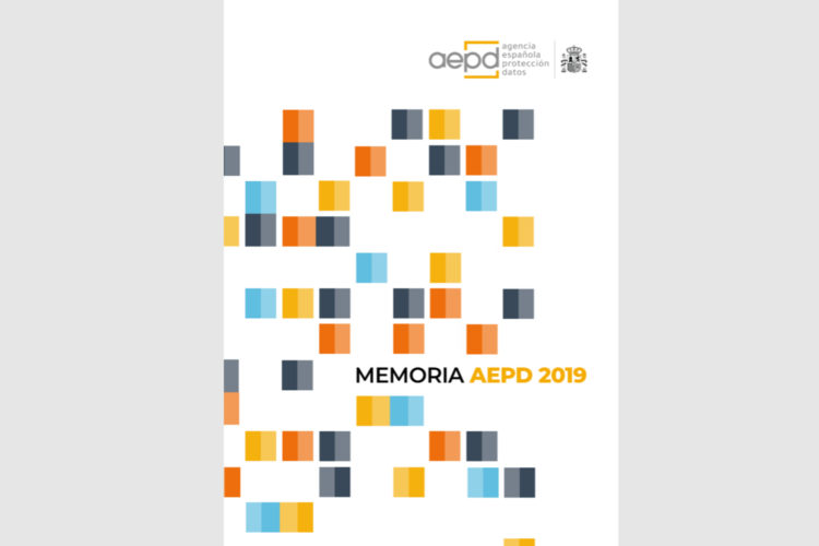 Portada de la Memoria 2019 de la Agencia Española de Protección de Datos (AEPD).