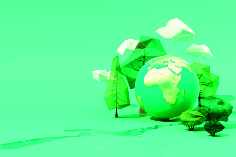 un mundo verde y unos árboles