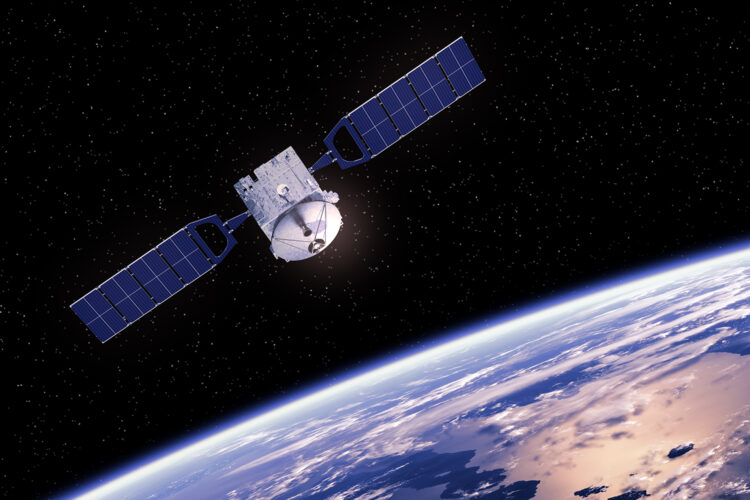 Un satélite sobre el planeta Tierra