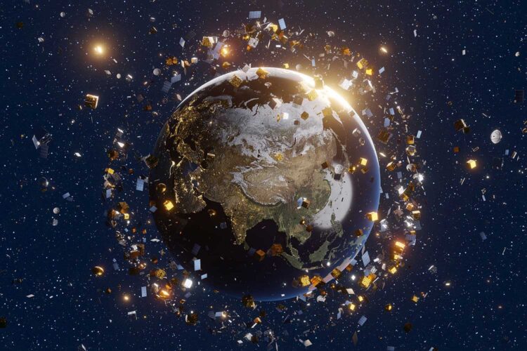 Desechos espaciales orbitando la Tierra